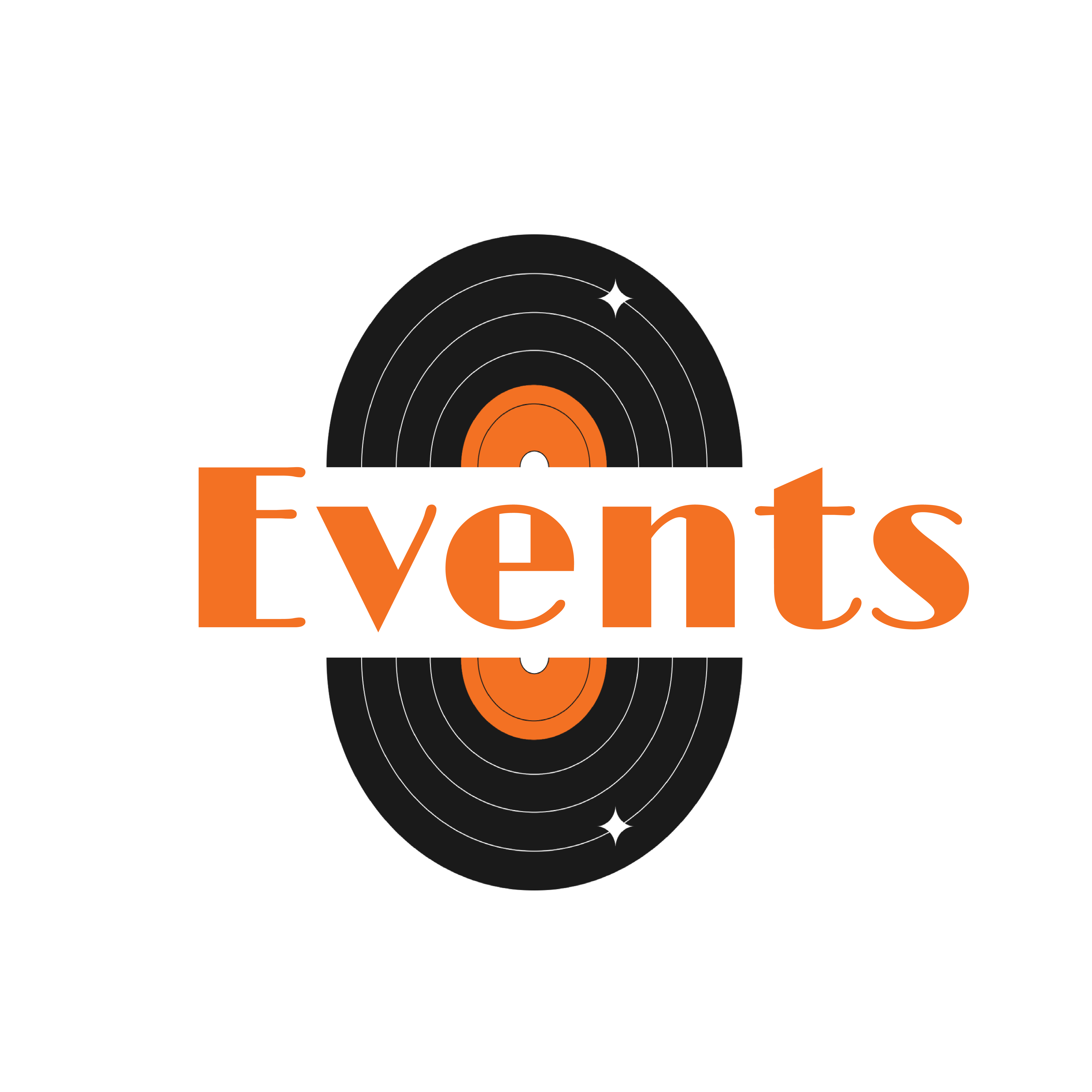 Vinyl illustration spilt in half with events in the middle.
