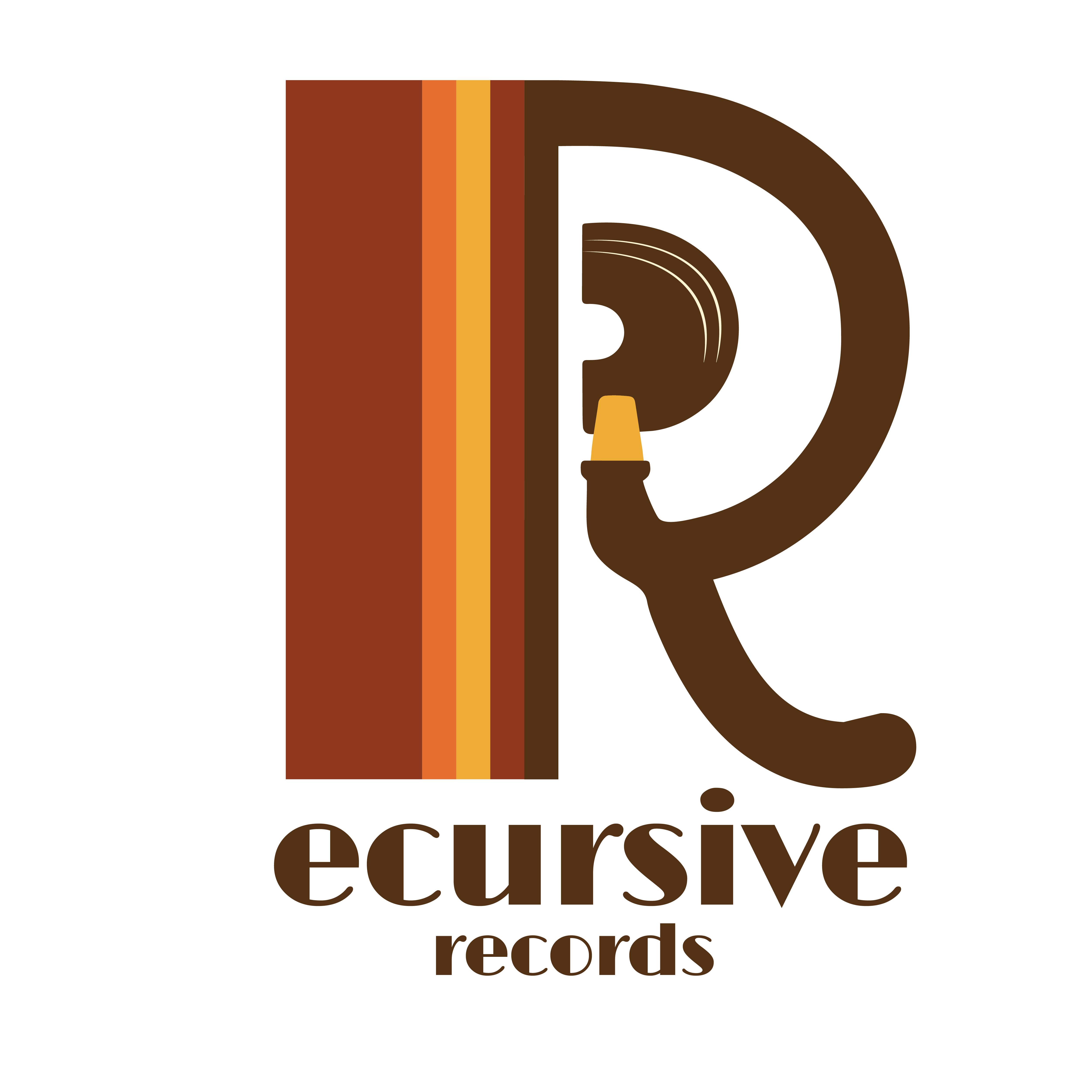 Recursive Records logo with vinyl-inspired design in the 'R' and retro brand colors