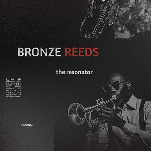 Grainy black-and-white vinyl cover featuring a Black man in the corner blowing a trumpet.
